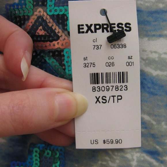 NWT Express aztec sequin mini skirt XS extra small - Picture 4 of 4
